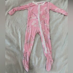 Kickee Pants Pink Floral Footie
